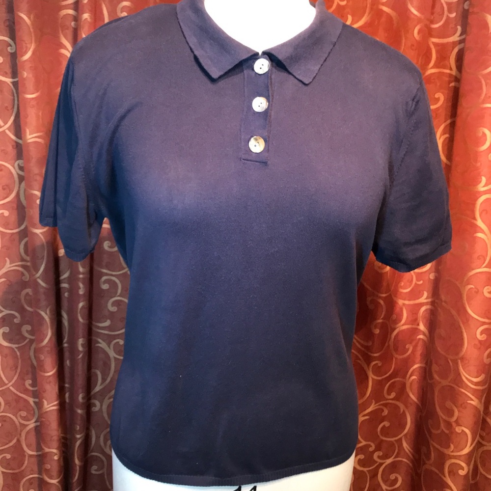 Talbot’s demure cotton knit top-excellent detail - Picture 6 of 8